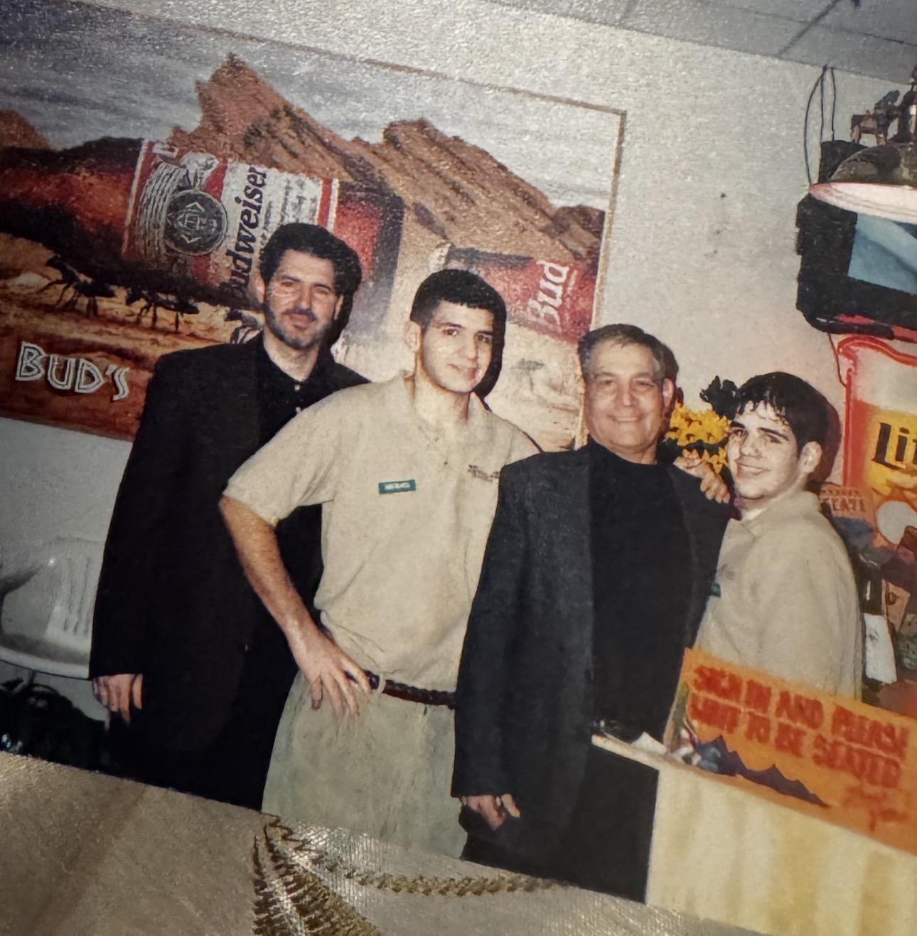 My dad, Tony Azcona; myself; my grandfather, Joe Azcona Jr.; and my brother Justin.