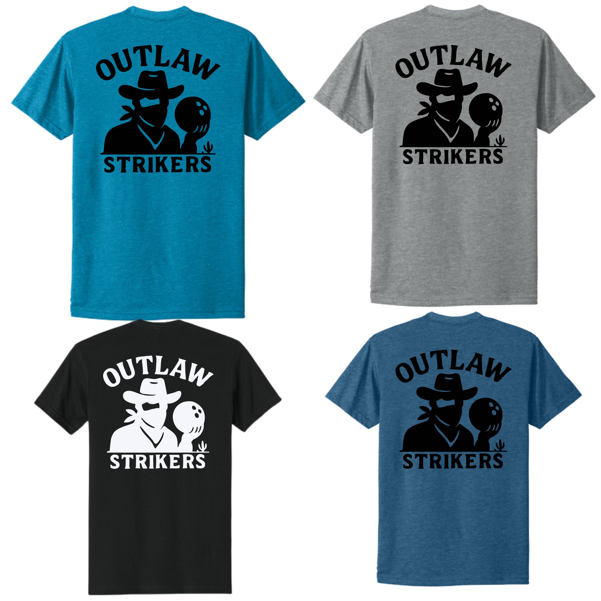 Outlaw Strikers bowling team shirts